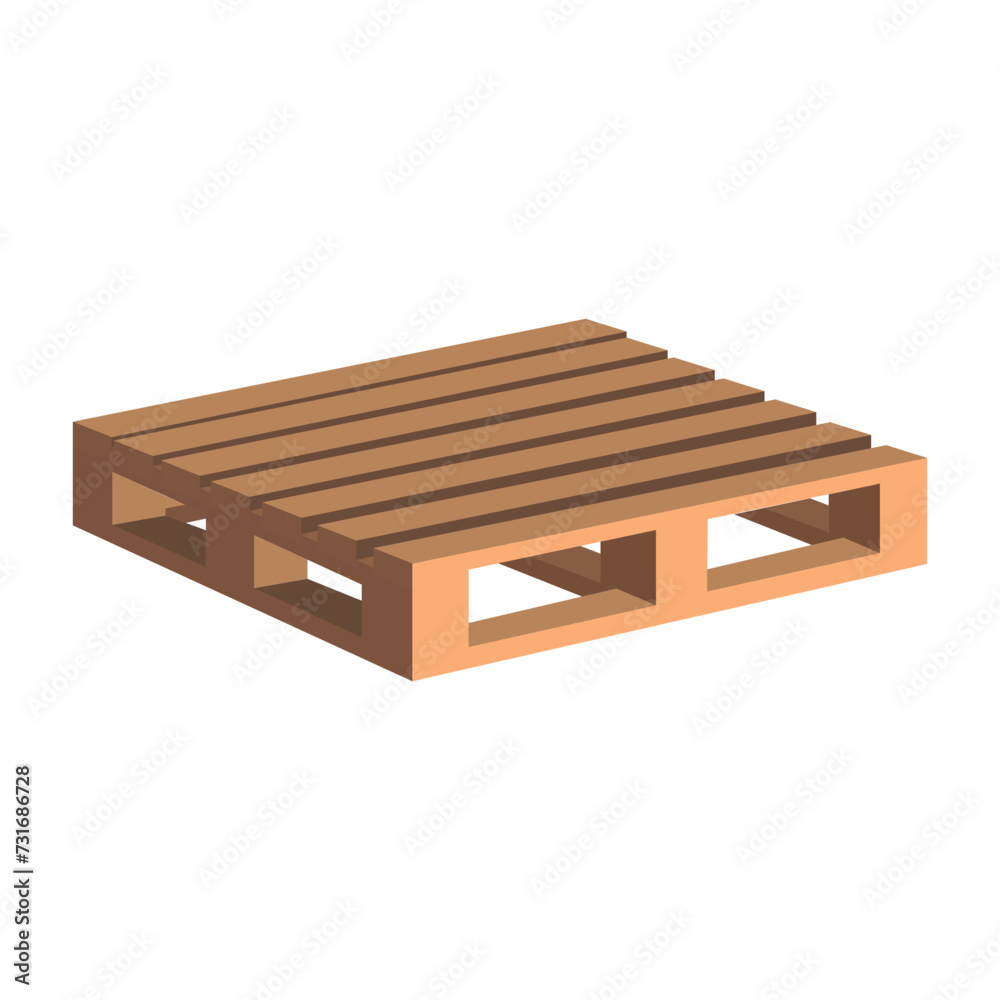 Wooden pallet. Isolated on white. Vector illustration.