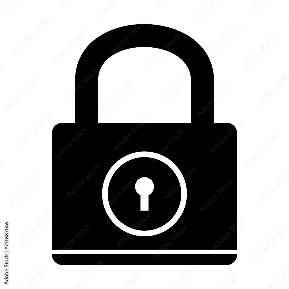 Lock Icon in trendy flat style isolated. Security symbol for your web site design. Vector illustration. Black isolated icon of locked on white background. Set of Silhouette of locked. Lock Icon in trendy flat style isolated. Security symbol for your web site design. Vector illustration. Black isolated icon of locked on white background. Set of Silhouette of locked.