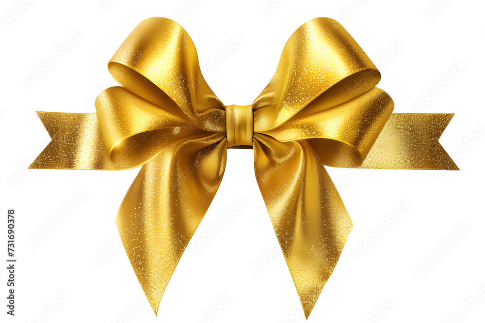 Golden bow isolated on transparent background Golden bow isolated on transparent background