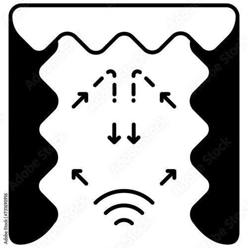 Soundproof Room glyph and line vector illustration