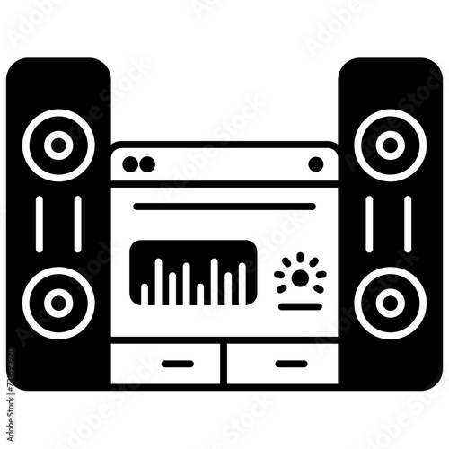 Stereo glyph and line vector illustration