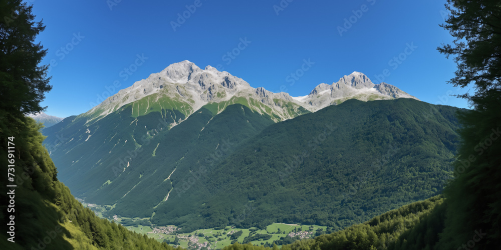 great landscape view to the alps
