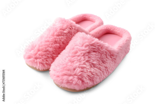 Pair of slippers isolated on a white background. Generative AI.