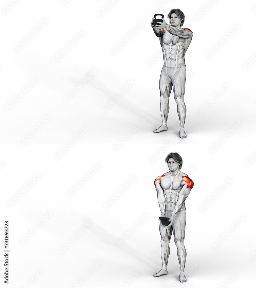 AI generated illustration of a man exercising with dumbbells AI generated illustration of a man exercising with dumbbells