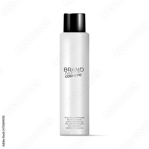 White jar for cosmetic product with white lid. 
Spray,bottle for shower gel, lotion