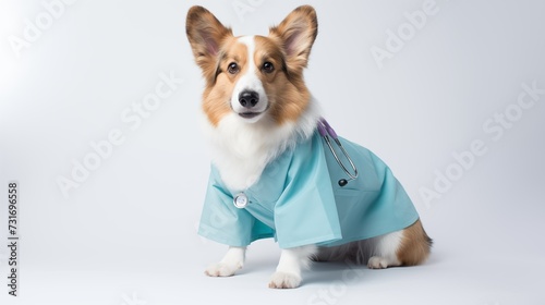 dog, Cardigan Welsh Corgi in doctor gown