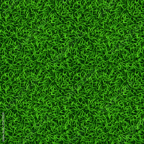 Vector realistic green grass lawn seamless pattern, texture tile