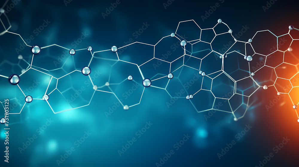 Blue background with glowing connections, network concept, digital illustration Blue background with glowing connections, network concept, digital illustration
