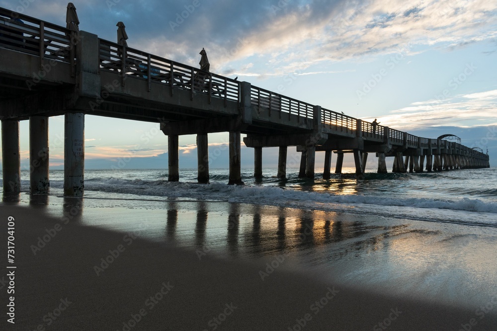 William O. Lockhart Fishing Pier located on the beach of Lake Worth, State of Florida, USA.