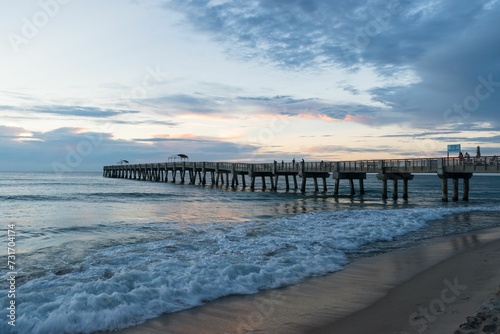 William O. Lockhart Fishing Pier located on the beach of Lake Worth, State of Florida, USA.
