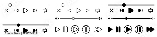 Music Player User Interface design collection set vector illustration