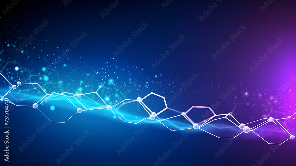 Blue background with glowing connections, network concept, digital illustration Blue background with glowing connections, network concept, digital illustration