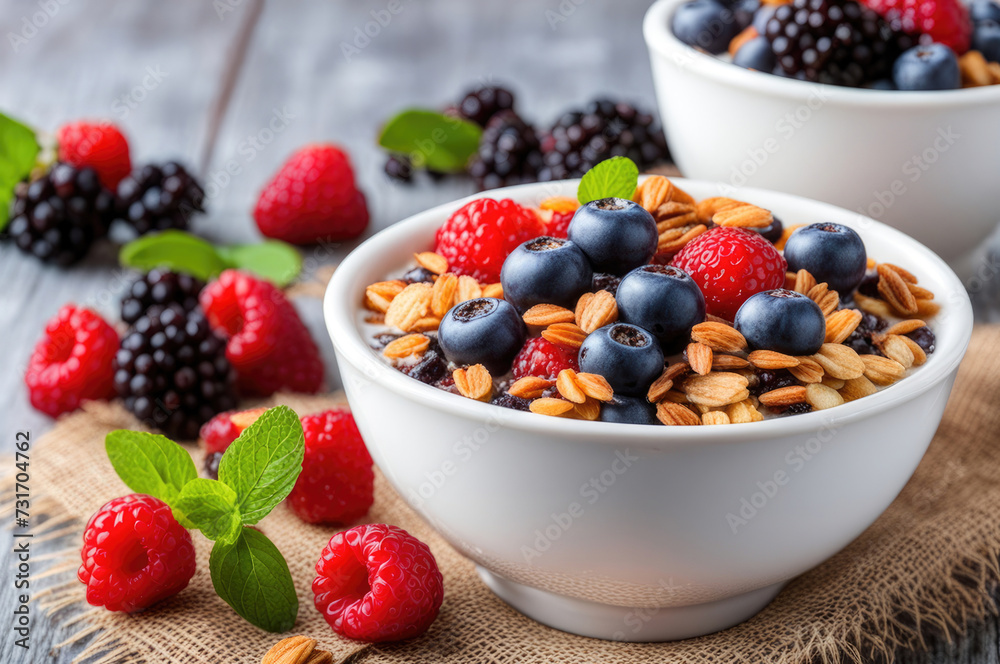 Yogurt Bowl with Fresh Berries and Granola Yogurt Bowl with Fresh Berries and Granola
