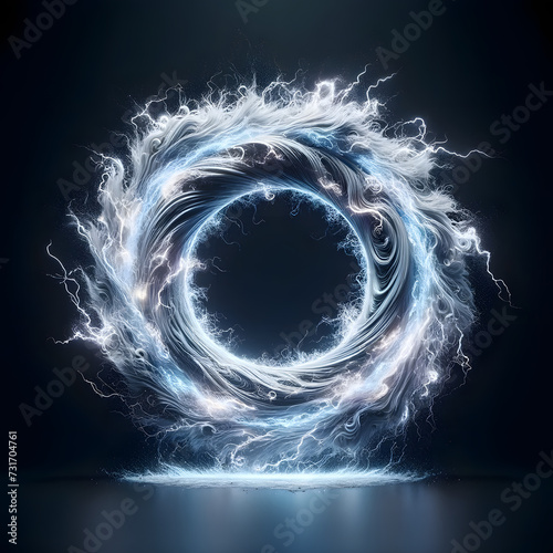 Round mystical portal. Mockup for your logo. Futuristic smoke