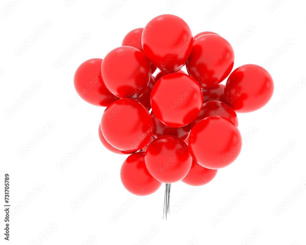 Party balloons isolated on background. 3d rendering - illustration Party balloons isolated on background. 3d rendering - illustration