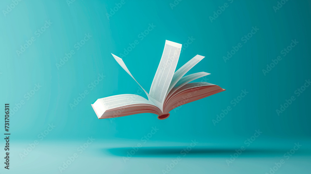© Elena Uve - Open book flying over colorful background. Book day concept. Read, study, lecture and learn. Book mock up design. © Elena Uve - Open book flying over colorful background. Book day concept. Read, study, lecture and learn. Book mock up design.