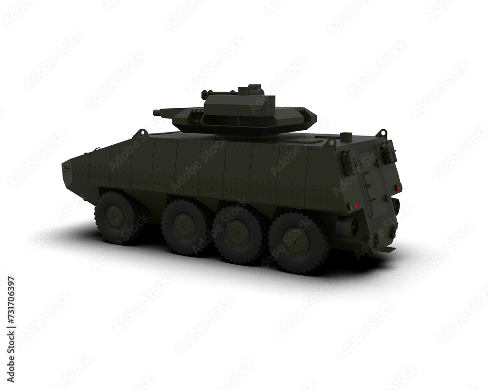 Naklejka premium Armored vehicle isolated on background. 3d rendering - illustration