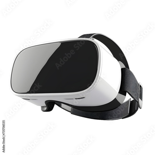 VR glasses. Black and white virtual reality headset Isolated on transparent background