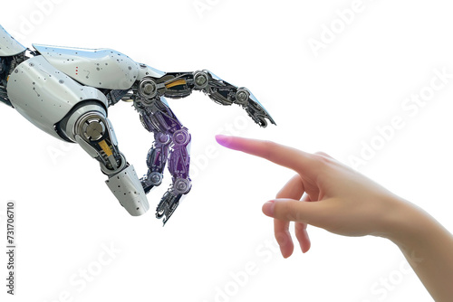Robotic Hand Reaches Out on Transparent Background, PNG, Generative Ai
