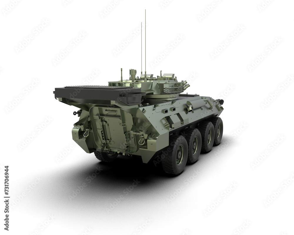 Armored tank building isolated on background. 3d rendering - illustration