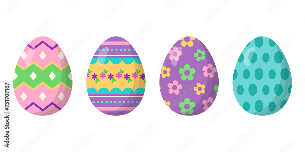 Colorful Easter eggs set Colorful Easter eggs set