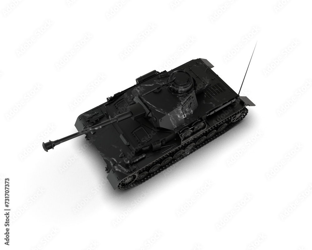Armored tank building isolated on background. 3d rendering - illustration Armored tank building isolated on background. 3d rendering - illustration