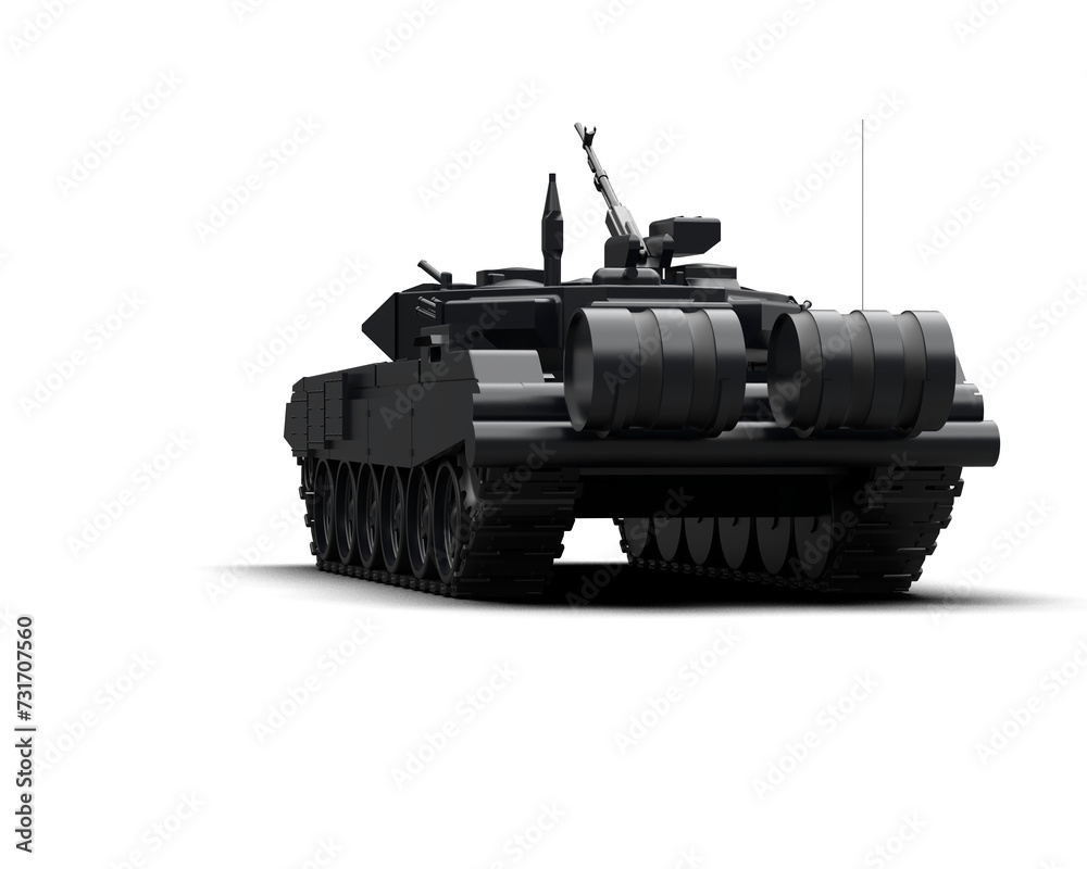 Armored tank building isolated on background. 3d rendering - illustration Armored tank building isolated on background. 3d rendering - illustration