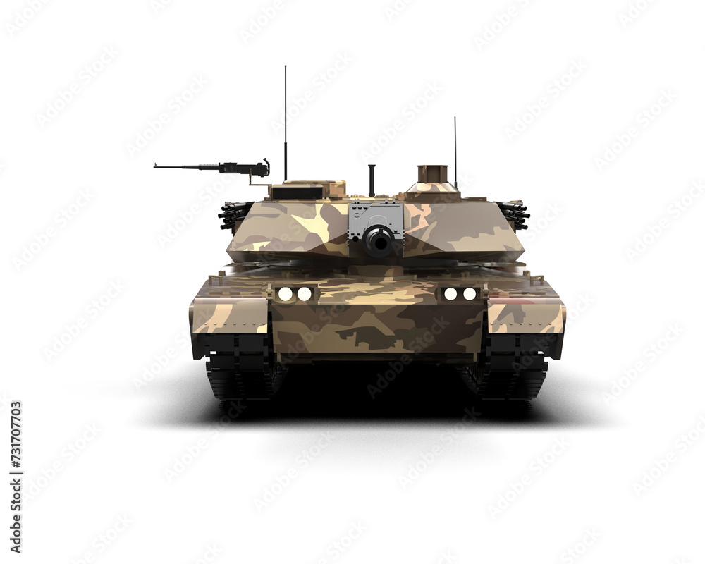 Armored tank building isolated on background. 3d rendering - illustration Armored tank building isolated on background. 3d rendering - illustration