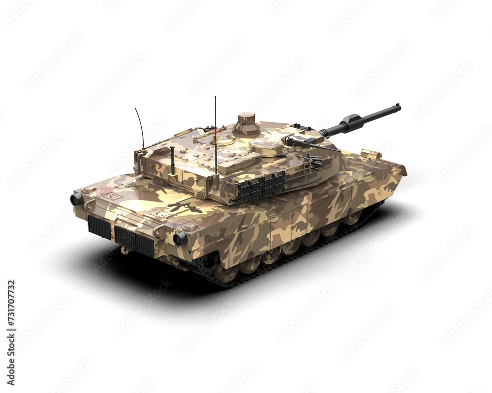 Armored tank building isolated on background. 3d rendering - illustration Armored tank building isolated on background. 3d rendering - illustration
