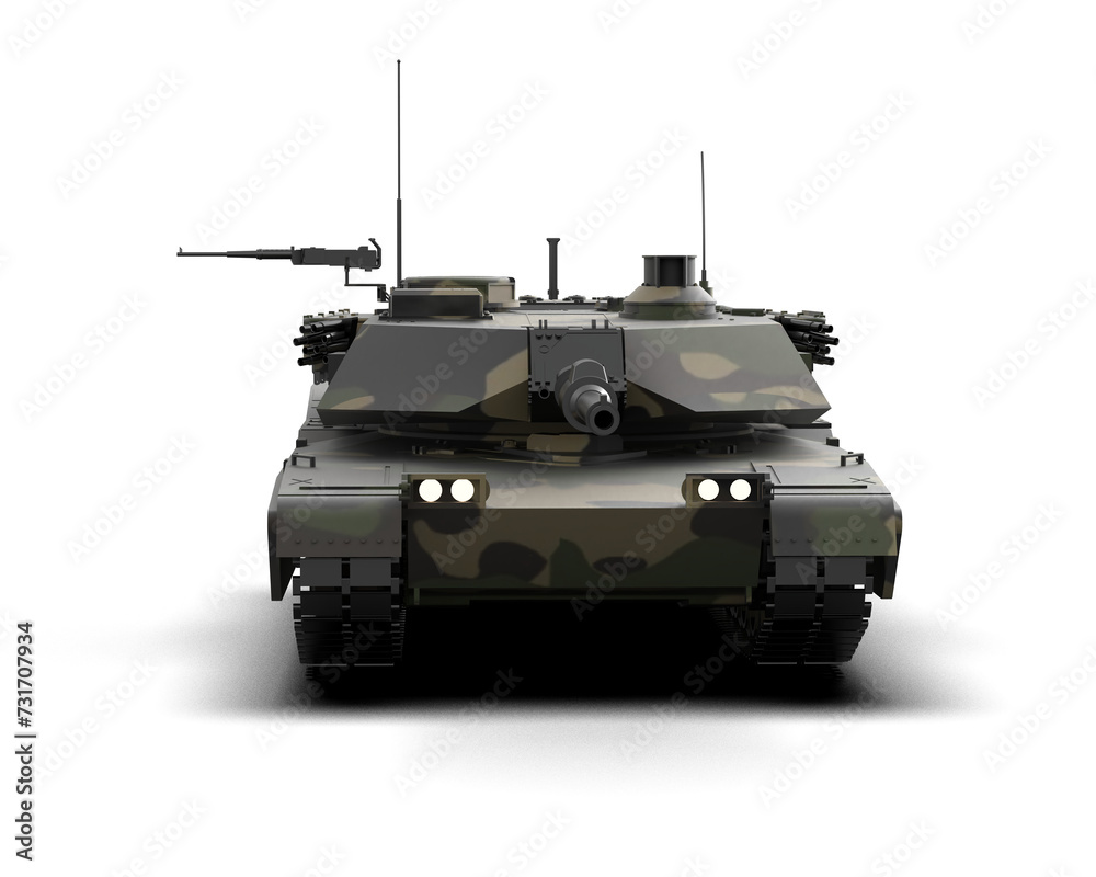 Armored tank building isolated on background. 3d rendering - illustration Armored tank building isolated on background. 3d rendering - illustration