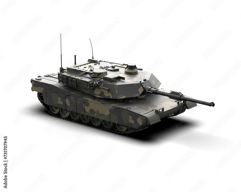 Armored tank building isolated on background. 3d rendering - illustration Armored tank building isolated on background. 3d rendering - illustration