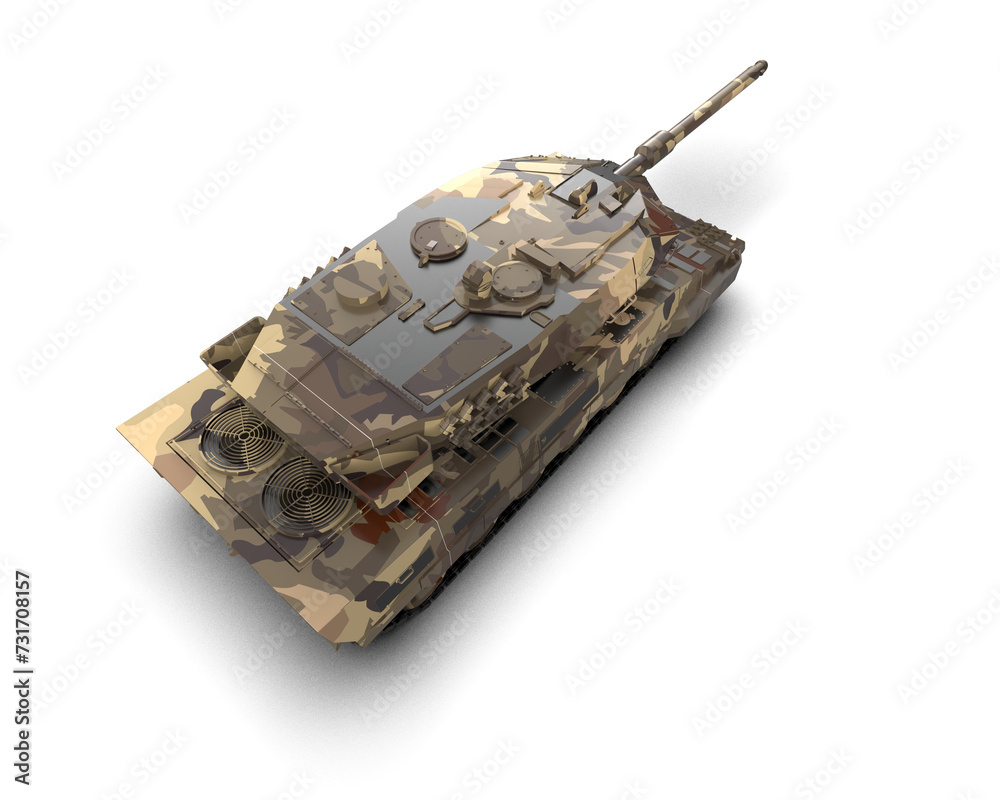 Armored tank building isolated on background. 3d rendering - illustration Armored tank building isolated on background. 3d rendering - illustration