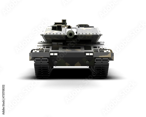 Armored tank building isolated on background. 3d rendering - illustration photo