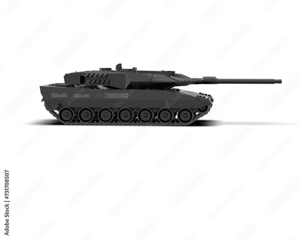 Fototapeta premium Armored tank building isolated on background. 3d rendering - illustration