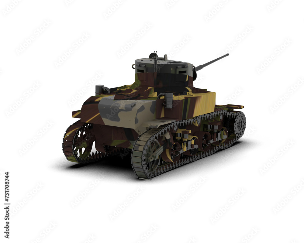 Armored tank building isolated on background. 3d rendering - illustration