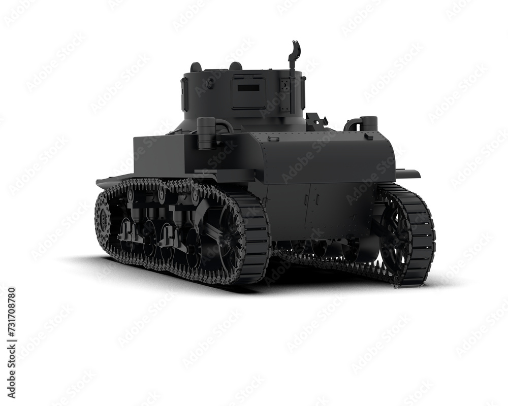 Armored tank building isolated on background. 3d rendering - illustration