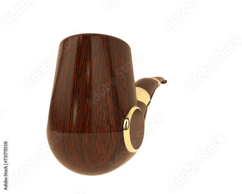 Fototapeta Naklejka Na Ścianę i Meble -  Tobacco pipe isolated on background. 3d rendering - illustration