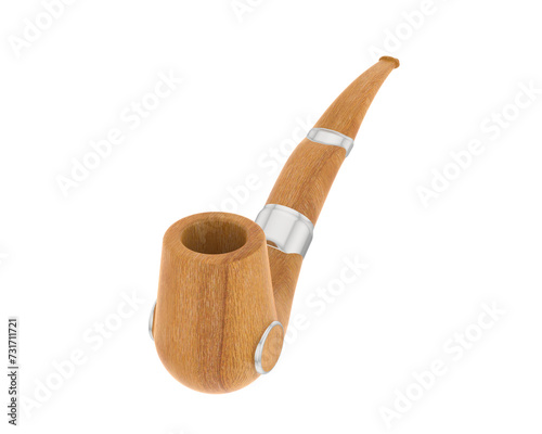 Fototapeta Naklejka Na Ścianę i Meble -  Tobacco pipe isolated on background. 3d rendering - illustration