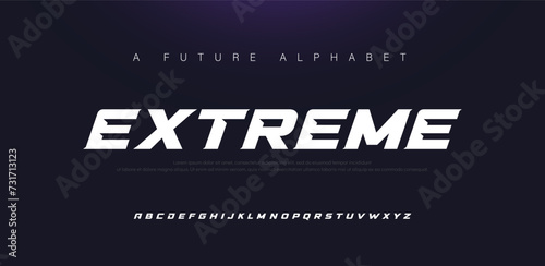 Sport Modern Italic Alphabet Font. Typography urban style fonts for technology, digital, movie logo design. vector illustration