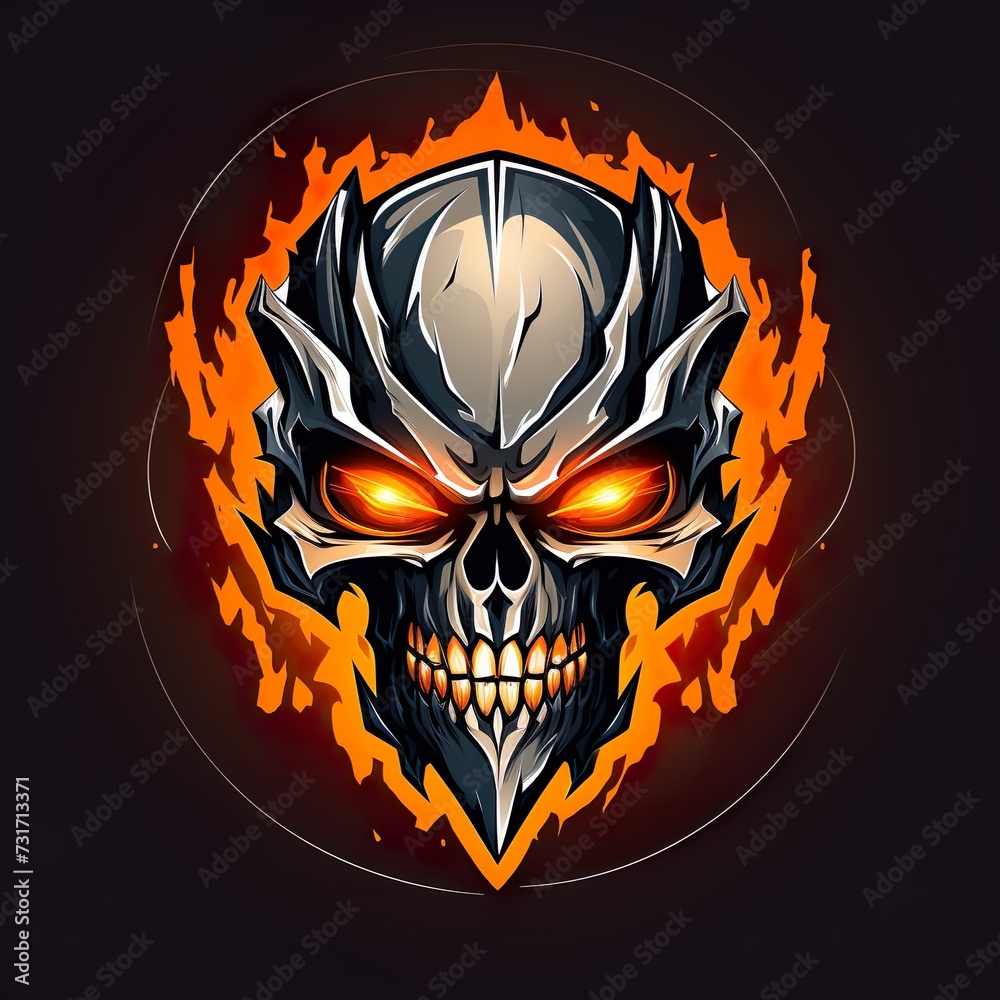 Obraz premium vector design gaming esport mascot logo of skeleton
