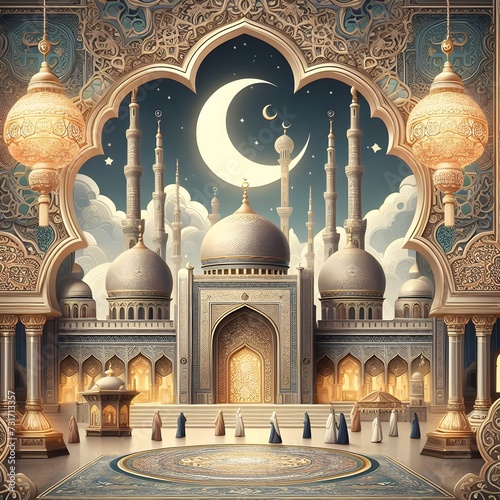 ramadan eid mosque festival design arabs middle eastern art islamic culture background