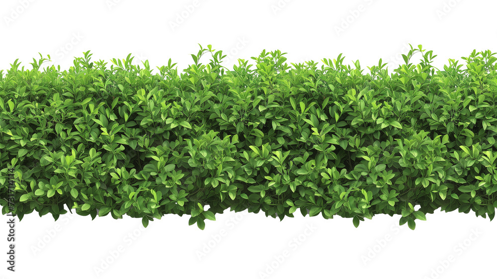 green trimmed bush hedge fencing, isolated on transparent background green trimmed bush hedge fencing, isolated on transparent background