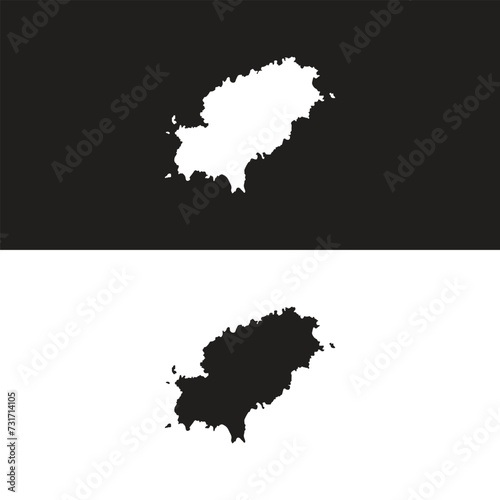 Ibiza vector map silhouette, high detailed illustration isolated on white background. Spain island territory. Party paradise.