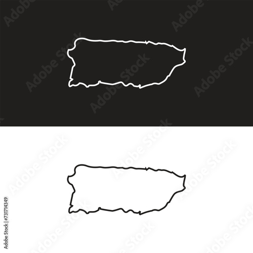Puerto Rico map vector illustration, scribble sketch Puerto Rico