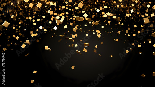 Aerial golden confetti celebration, confetti background