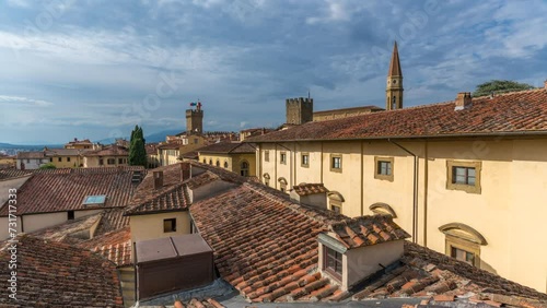 Time lapse of skyline and rooftops from Palazzo della Fraternita dei Laici at sunset, Arezzo, Province of Arezzo, Tuscany photo