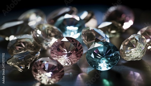 a set of colorful glistening diamonds