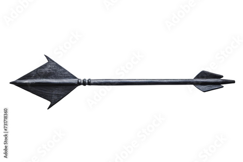 Stealthy Black Arrow on Transparent Background, PNG, Generative Ai