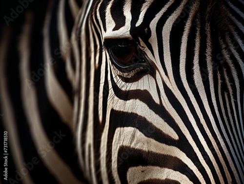 A zebra looking into the camera AI generated illustration