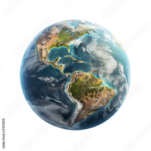 Planet Earth isolated on transparent background. Generative AI